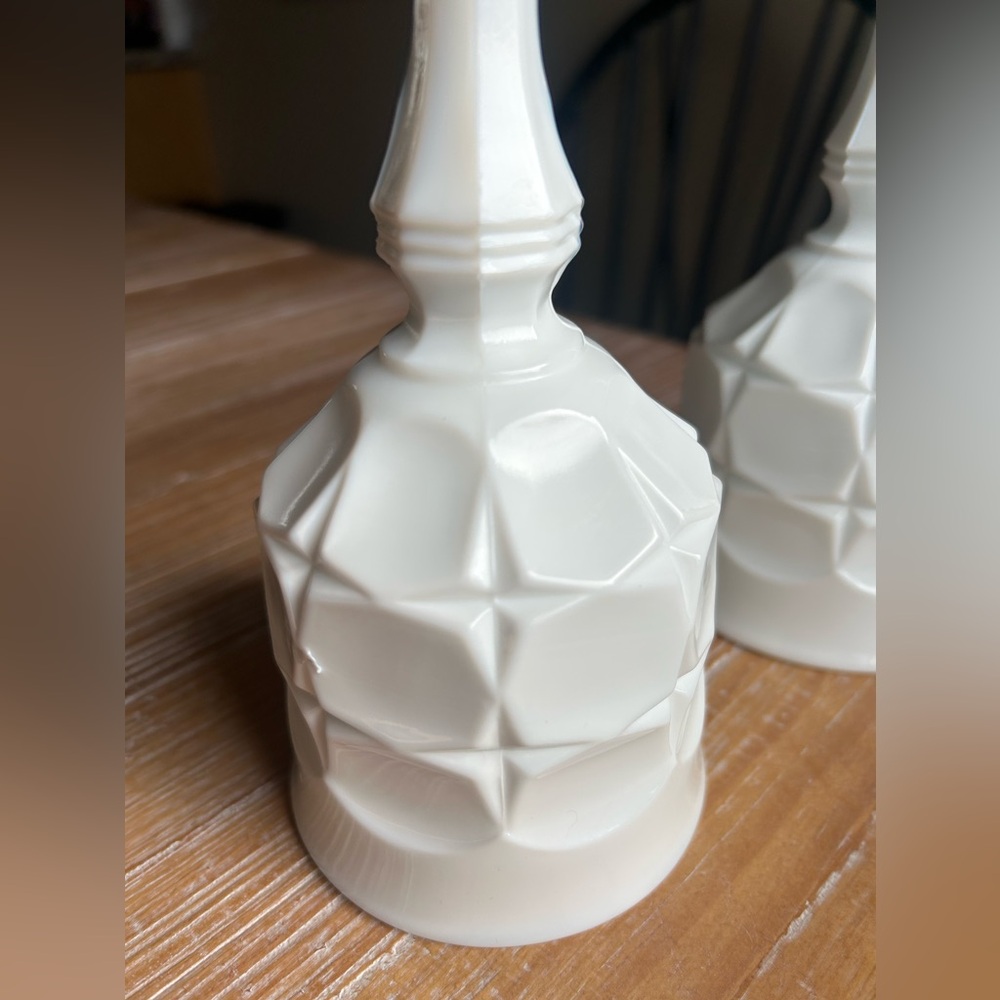 Indiana Glass Constellation Pattern White Milk Glass Water Wine Goblet. -2 - Picture 7 of 16